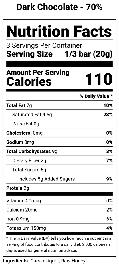 Dark Chocolate - 70% Cacao