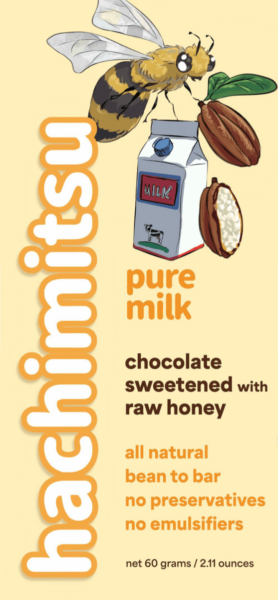 Milk Chocolate - Hachimitsu - Front Side - Honey Sweetened Chocolate